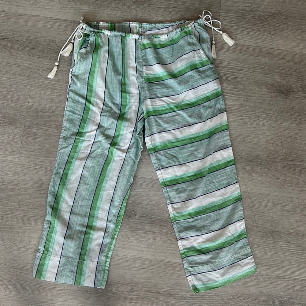 Free people • resort wear beach loungewear side tie tassel semi sheer pants